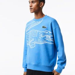Lacoste Blue Cotton Loose Fit Printed Sweatshirt-image-91