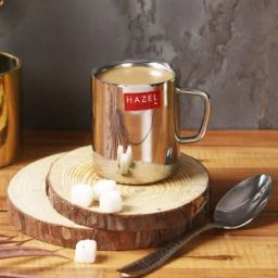 HAZEL Stainless Steel Double Wall Green Tea Coffee Big Sobar Mug, 1 Pc, 210 ml-9