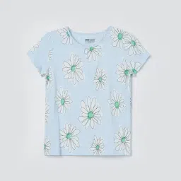 Fame Forever by Lifestyle Kids Blue Printed Regular Fit T-Shirt-image-97