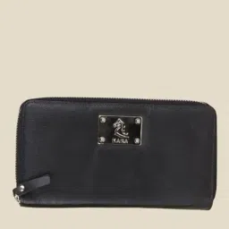 Kara Black Solid Leather Wallet-37