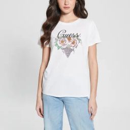 Guess White Print Short sleeve T-Shirt-image-27