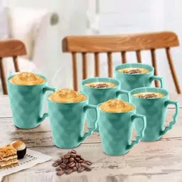 Urban Chef Blue Ceramic Microwave Safe Coffee Mug (0.225 L) - Set of 6-image-94