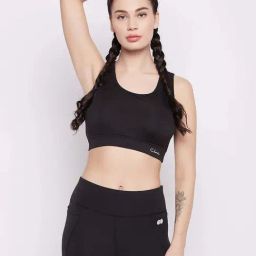 Clovia Black Regular Fit Sports Bra-image-11