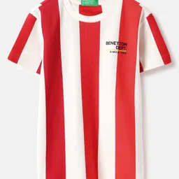 United Colors of Benetton Boys Striped Pure Cotton Applique T-shirt-picture-9