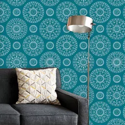 ArtzFolio Printed UV-Resistant Anti-Bacterial Blue Blue Peel & Stick Wallpaper-image-65