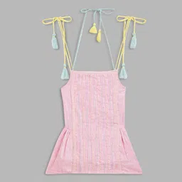Blue Giraffe Girls Pink & Blue Regular Top-picture-8