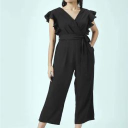 Annabelle by Pantaloons Black V Neck Jumpsuit-picture-7