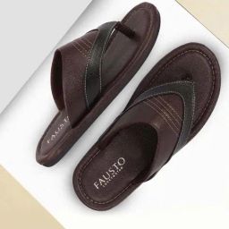 Fausto Men's Brown Thong Sandals-image-80