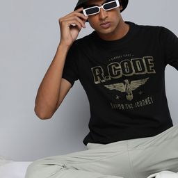 R Code by The Roadster Life Co Men Graphic Printed T-shirt-image-66