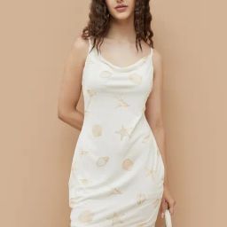 Ginger White Regular Fit Printed Dress-28