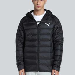 Puma Black Slim Fit Quilted Hooded Jacket-47