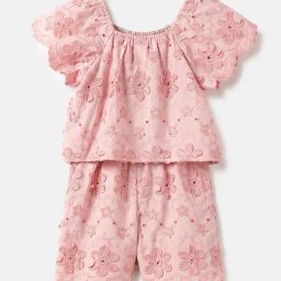 United Colors Of Benetton Girls Pink Cotton Regular Fit Floral Print Playsuit-image-83