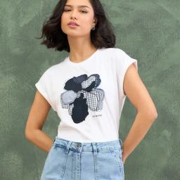 Iconic White Regular Fit Self T-Shirt-image-81