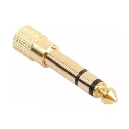 CRYSTONICS Golden 3.5 mm Female to 6.35 mm Male Plug Stereo Audio Phone Jack Converter-24