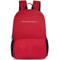 United Colors of Benetton Filago Red Polyester Solid Backpack-16