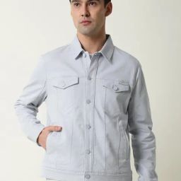 Rare Rabbit Blue Regular Fit Solid Jacket-image-100