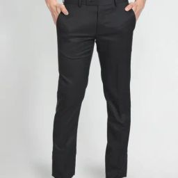 Arrow Black Regular Fit Trousers-picture-16
