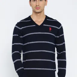 U.S. Polo Assn. Men Navy Striped Sweater-picture-34
