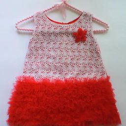 Many Frocks Kids Red Embroidered Dress-image-15