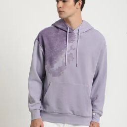 The Bear House Purple Cotton Regular Fit Printed Hooded Sweatshirt-image-30