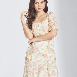 Latin Quarters Pink Polyester Printed Dress-picture-36
