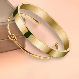 MYKI Set Of 2 Gold-Plated Kada Bracelets-23