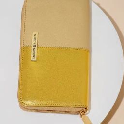 Carlton London Gold & Beige Textured Zip Around Wallet for Women-image-93
