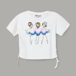 Fame Forever by Lifestyle Kids White Printed Regular Fit T-Shirt-picture-1