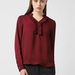 Van Heusen Maroon Regular Fit Top-image-23