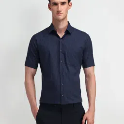 Arrow Blue Cotton Regular Fit Striped Shirt-picture-5