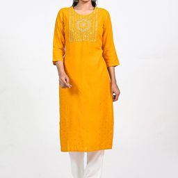 KAMODIAZ Women Printed Regular Kurta with Trousers-image-10