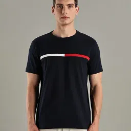 TOMMY HILFIGER Navy Embroidered Logo Regular Fit Cotton T-Shirt-picture-6