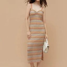 Ginger Beige Regular Fit Printed Dress-48