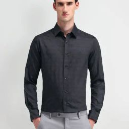 Arrow Black Cotton Slim Fit Printed Shirt-image-52