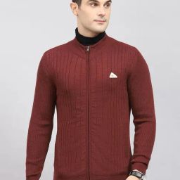 Monte Carlo Wine Regular Fit Texture Pullover-0