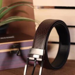 ZEVORA Brown Textured Leather Casual Belt-image-53