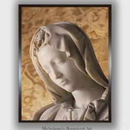 The Art House Beige & White Pieta Wooden Framed Painting Wall Art-image-100