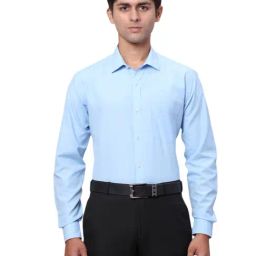 Park Avenue Blue Slim Fit Shirt-image-80
