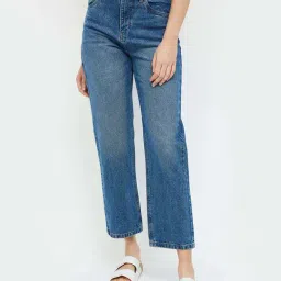Ginger by Lifestyle Blue Cotton Mid Rise Jeans-picture-18