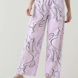 Bewakoof Purple Print Cotton Regular Fit Pyjamas-image-65