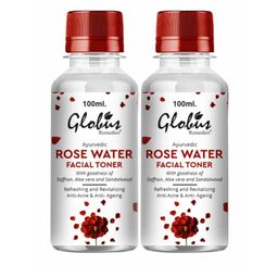 Globus Remedies Ayurvedic Set Of 2 Rose Water Facial Toner 100ml Each-14