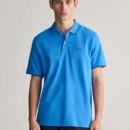 Gant Blue Cotton Regular Fit Polo T-Shirt-picture-36