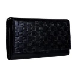 Abeeza Black Textured Wallet for Women-30