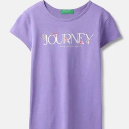 United Colors of Benetton Girls Purple Cotton Printed T-Shirt-picture-21