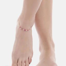 Zavya Radiant Links Rose Gold Plated 925 Sterling Silver Anklet-image-2