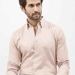 Rare Rabbit Pink Regular Fit Solid Shirt-image-88