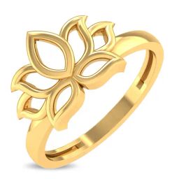 Kisna Diamond & Gold Jewellery 18k Pure Gold Lotusia Ring for Women-picture-13