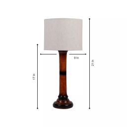 Tucasa NTU-236 B-22 Table Lamp with Wood Base (Beige) image 2
