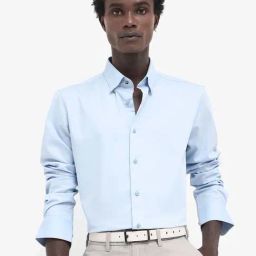 Rare Rabbit Blue Regular Fit Solid Shirt-image-105