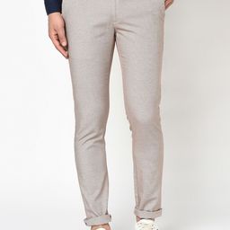 Blackberrys Men Taupe B-91 Skinny Fit Solid Regular Trousers-image-32